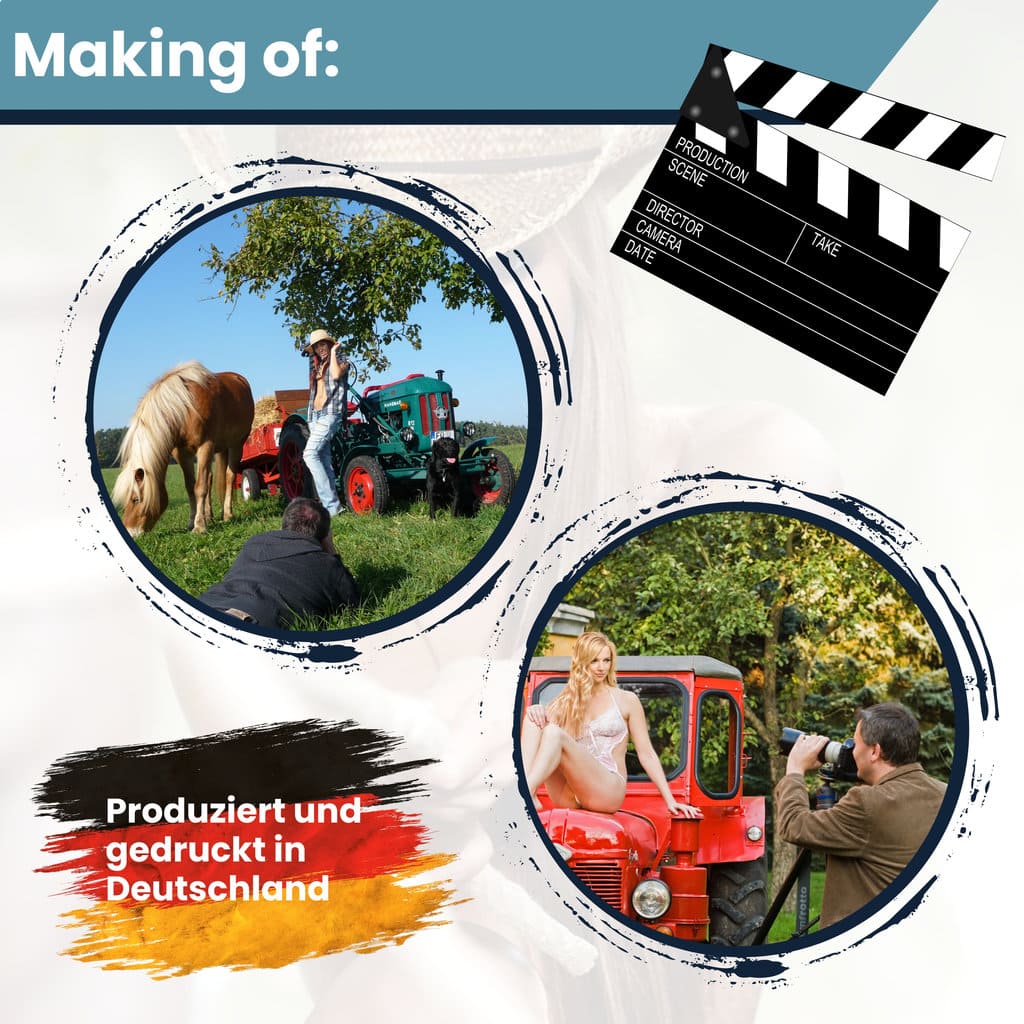 Landflirt Kalender 2026 – Traktor Wandkalender mit schönen Oldtimern und Frauen Bäuerinnen im DIN A3 Format. Geschenk zu Weihnachten