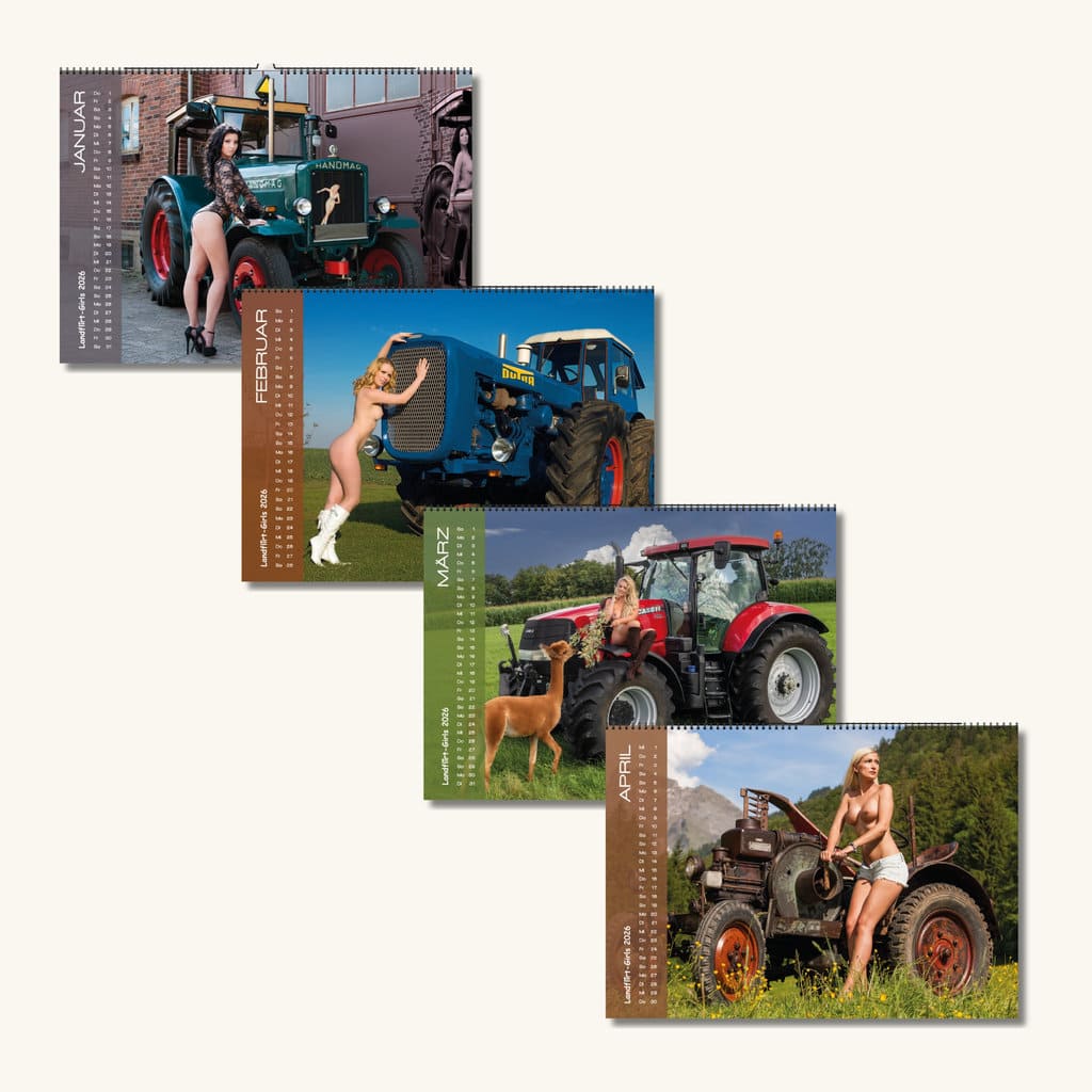 Landflirt Kalender 2026 – Traktor Wandkalender mit schönen Oldtimern und Frauen Bäuerinnen im DIN A3 Format. Geschenk zu Weihnachten