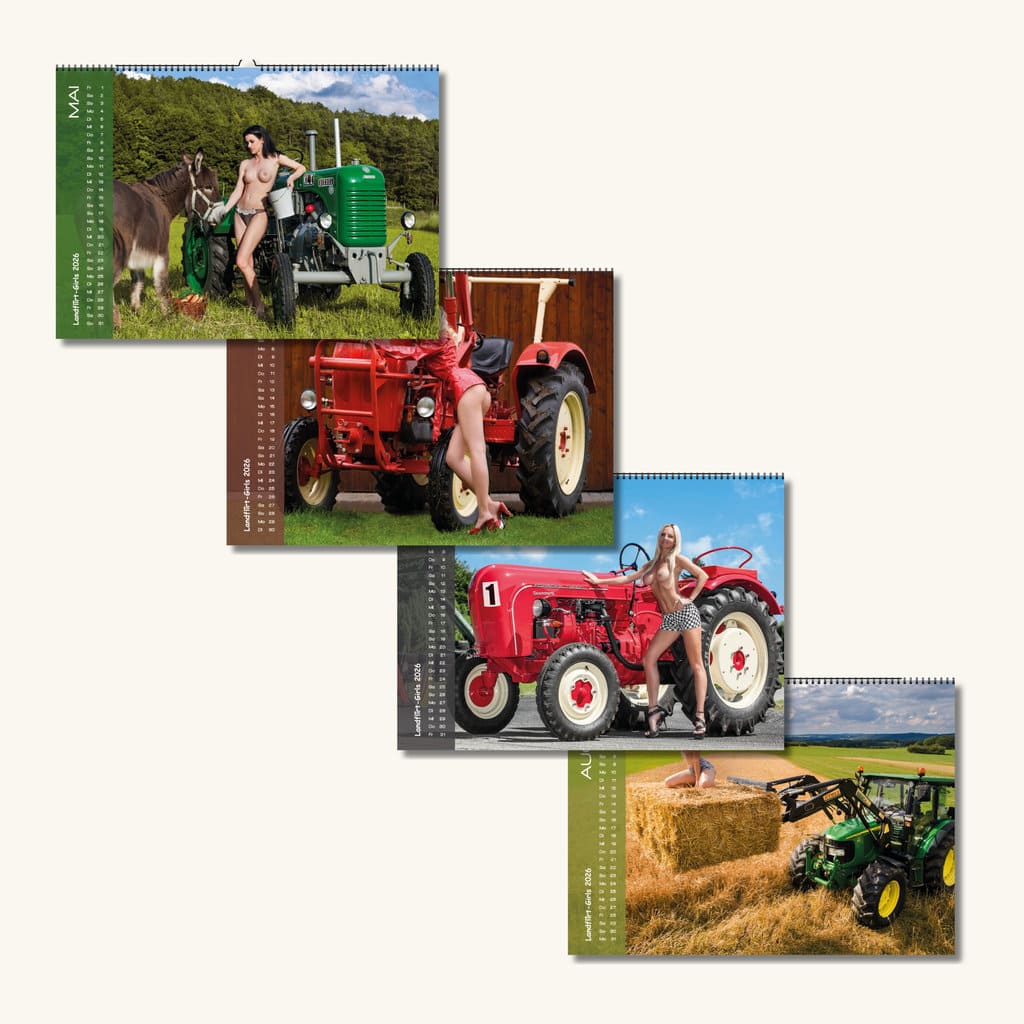 Landflirt Kalender 2026 – Traktor Wandkalender mit schönen Oldtimern und Frauen Bäuerinnen im DIN A3 Format. Geschenk zu Weihnachten