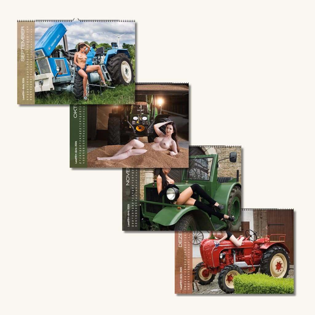 Landflirt Kalender 2026 – Traktor Wandkalender mit schönen Oldtimern und Frauen Bäuerinnen im DIN A3 Format. Geschenk zu Weihnachten