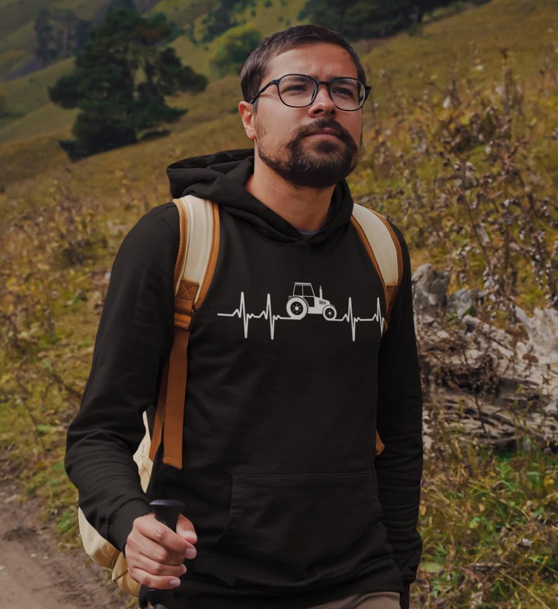 Heartbeat Herzschlag Traktor - Unisex Kapuzenpullover Hoodie