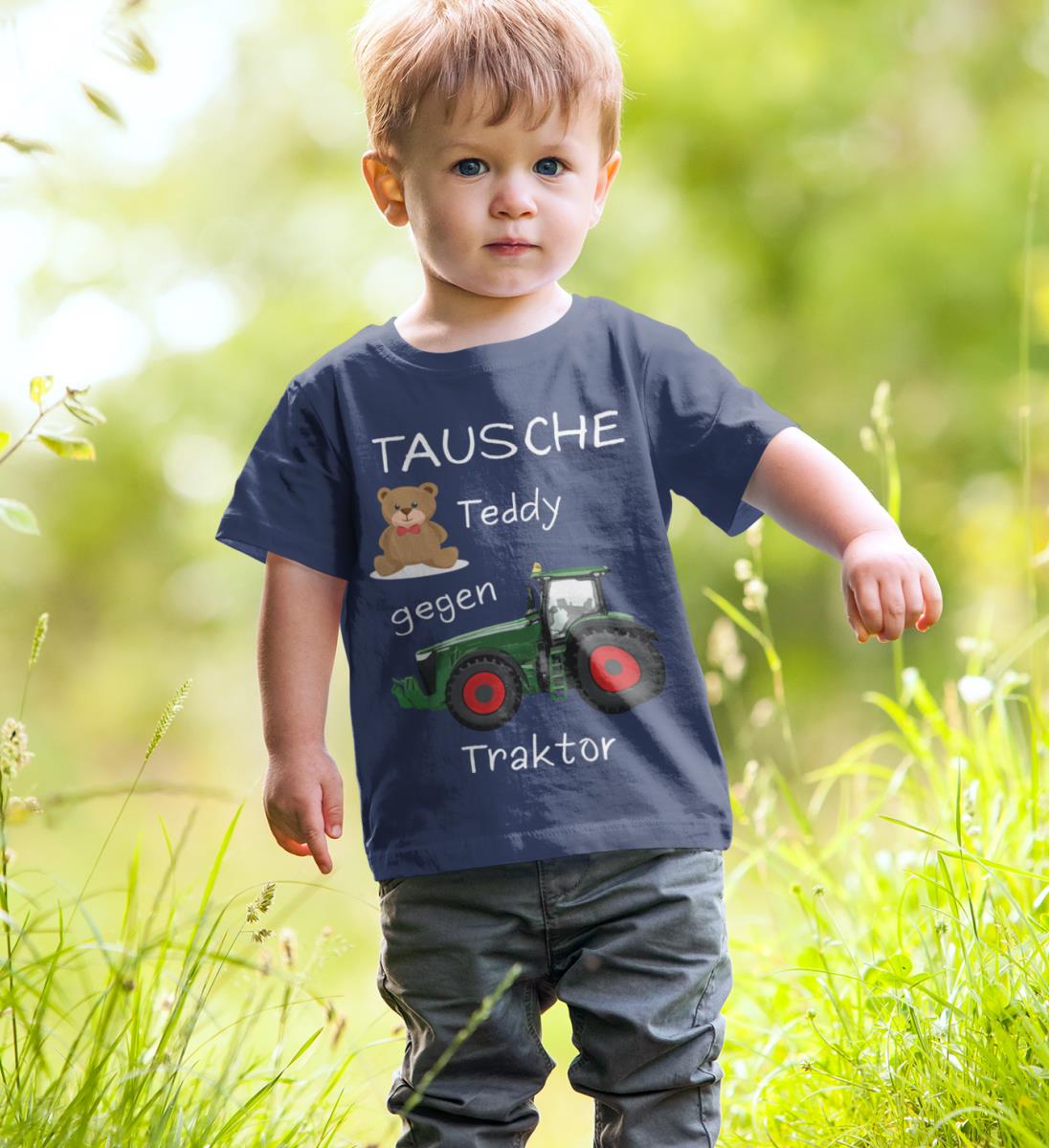 Tausche Teddy gegen Traktor - Baby T-Shirt