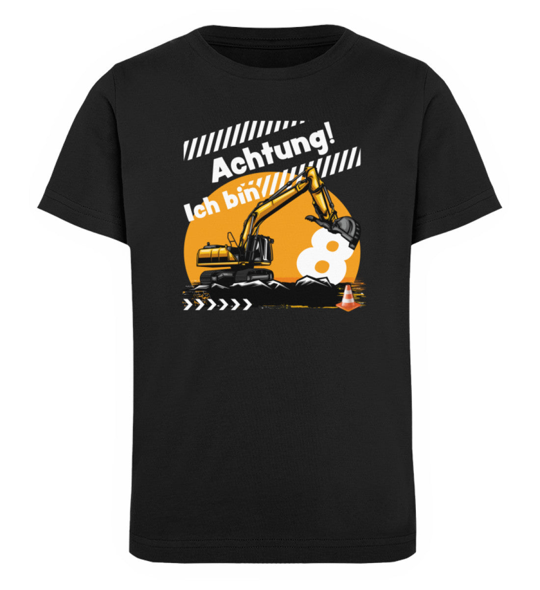Achtung! Ich bin 8 Geburtstag ST/ST Shop Mini - Bagger | T-Shirt Creator Landwirt Dorfkind