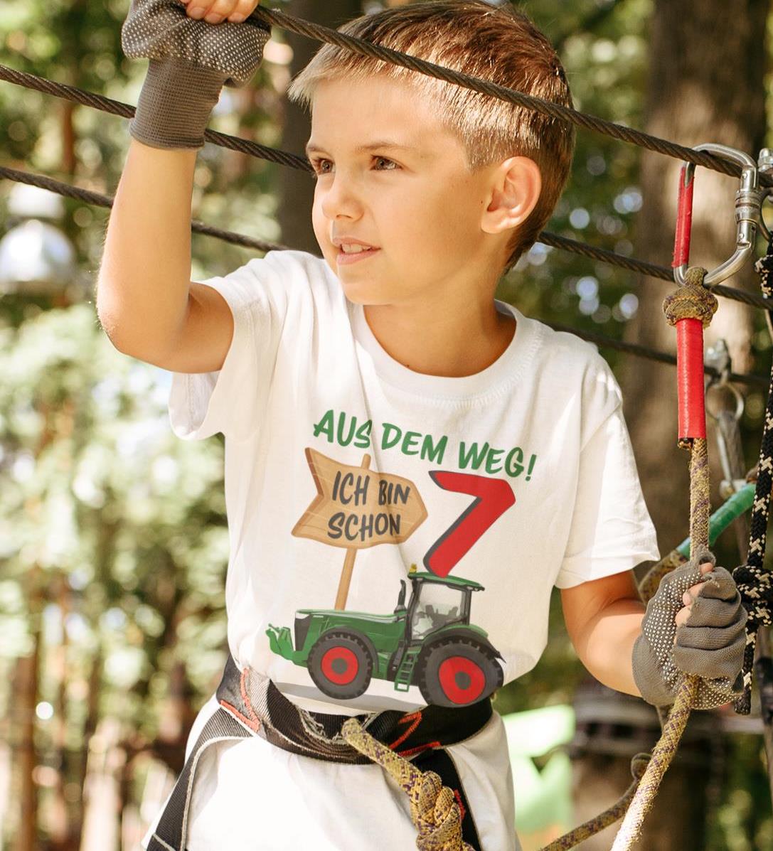Aus dem Weg ich bin schon 7 Traktor Geburtstag  - Kinder Organic T-Shirt