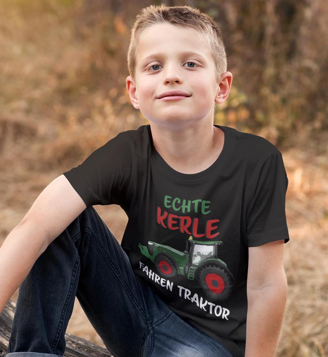 Echte Kerle fahren Traktor  - Kinder Organic T-Shirt