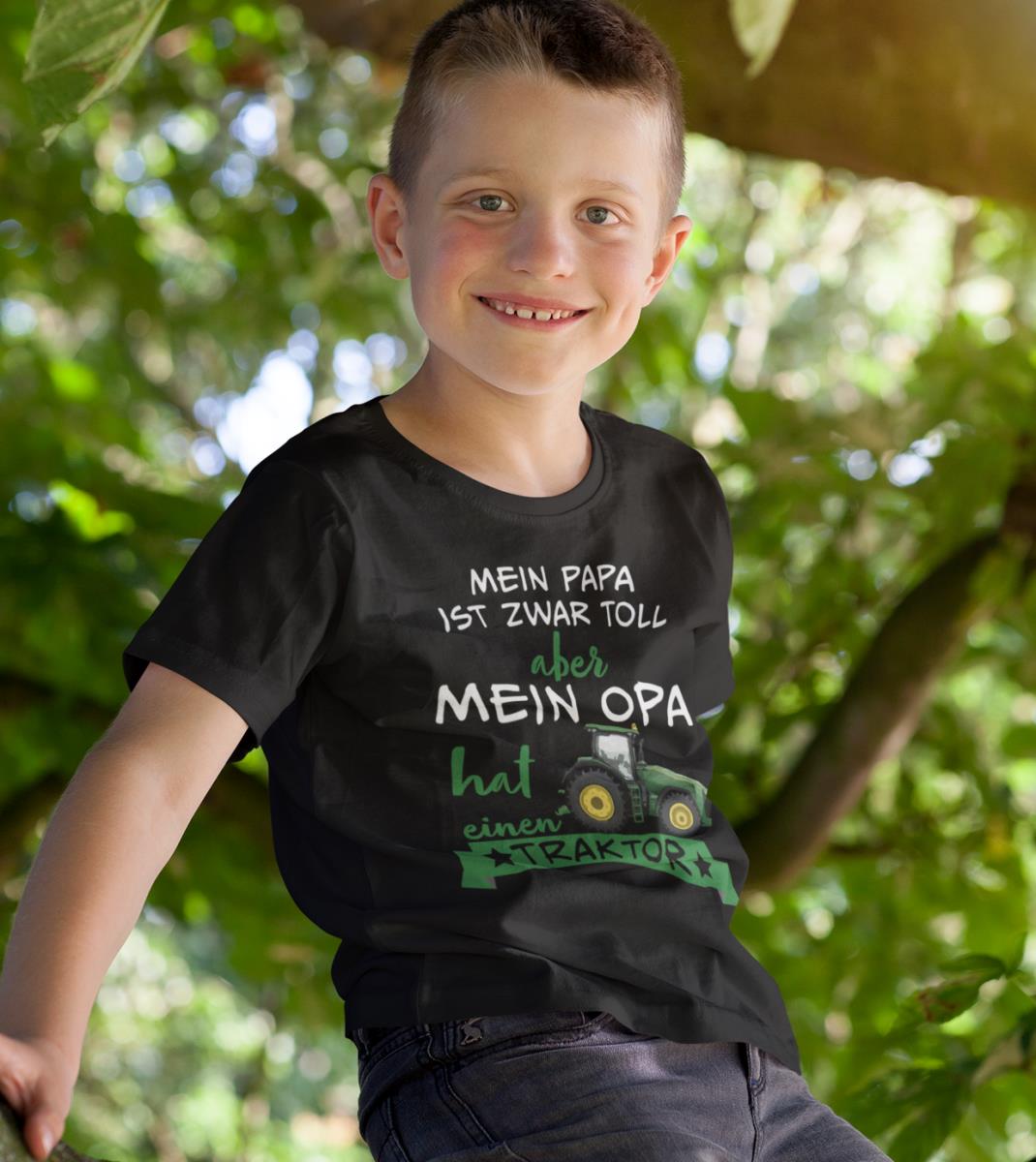 Mein Papa ist zwar toll aber mein Opa hat einen Traktor John Deere - Kinder Premium Organic T-Shirt