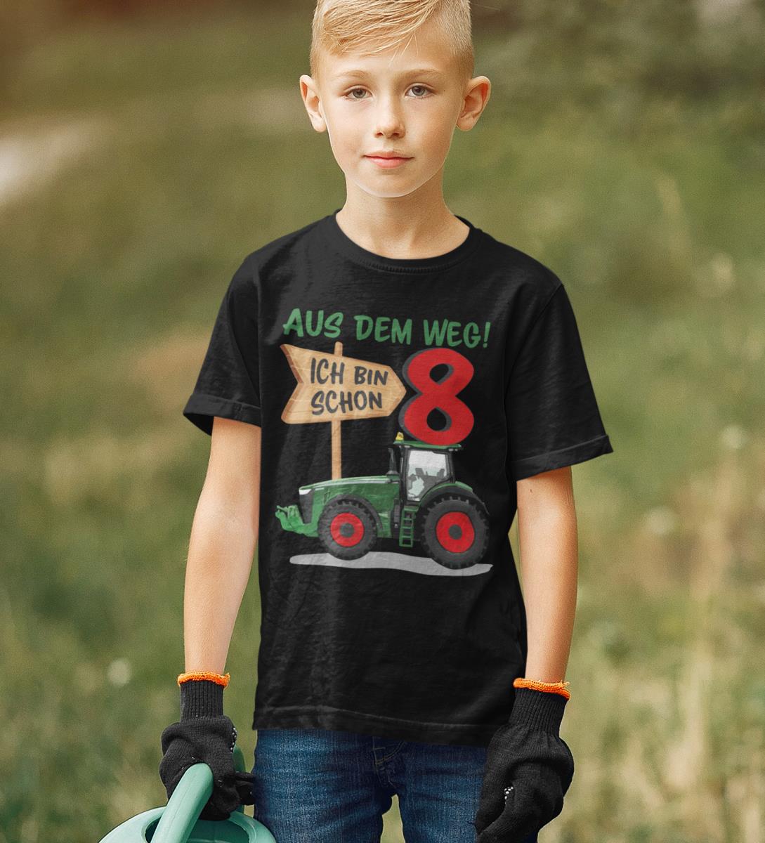 Aus dem Weg ich bin schon 8 Traktor Geburtstag  - Kinder Organic T-Shirt